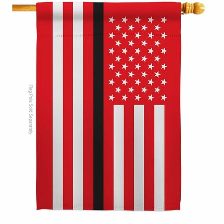 GUARDERIA 28 x 40 in. US Thin Black Line House Flag w/Armed Forces Service Dbl-Sided Horizontal Flags  Banner GU3860562
